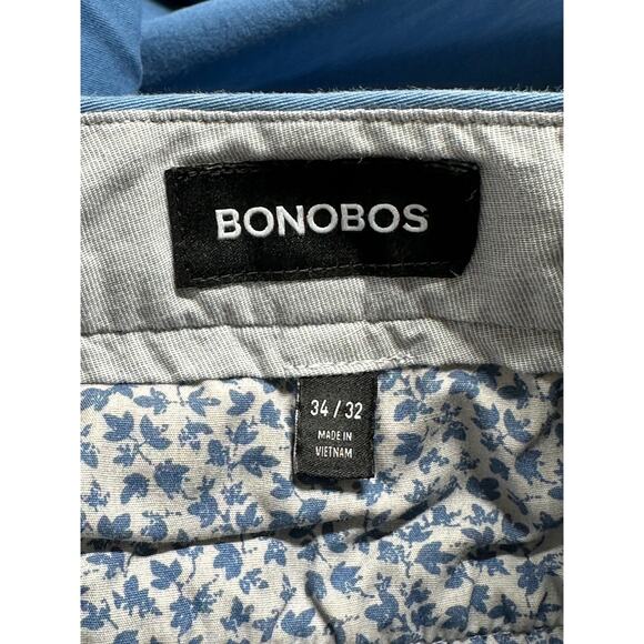 Bonobos Pants Mens 34x32 Blue Slim Stretch Washed 2.0 Chino Preppy Business Work - Picture 4 of 11